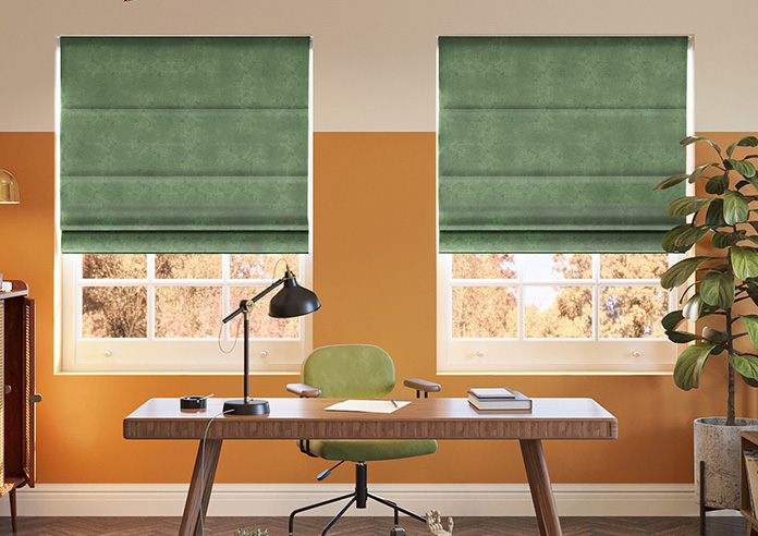 Florence Faux Suede, Hunter Green - Roman Blind - Image 3